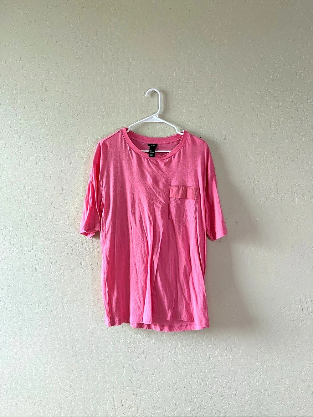 H&Medium Pocket-Detail T-Shirt Pink Short Sleeve Tee Size Medium